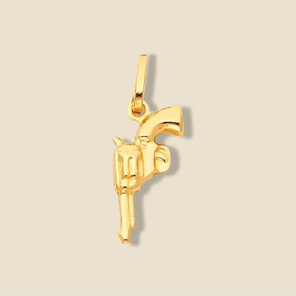 14k Real Gold Revolver Pendant | Birthday Gift | Gold Revolver Charm | Jewelry |
